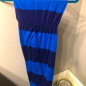 Striped Strapless Maxi